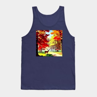 Deer in maple forest Tank Top